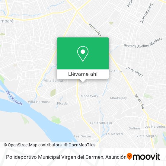 Mapa de Polideportivo Municipal Virgen del Carmen