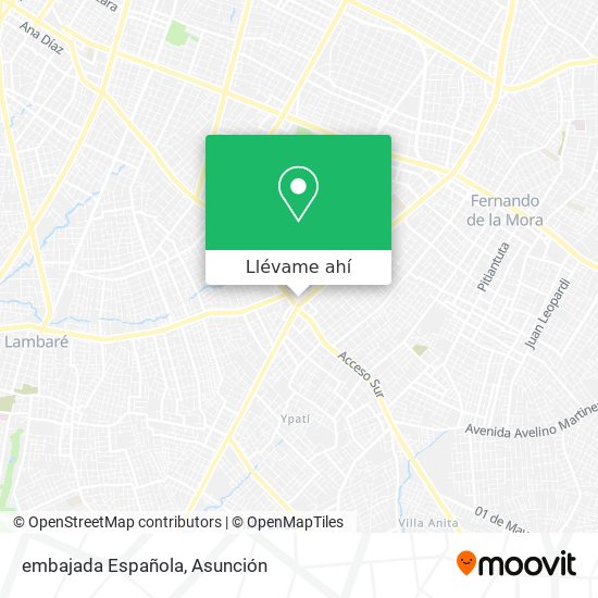 Mapa de embajada Española