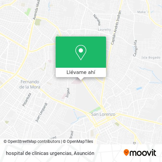 Mapa de hospital de clínicas urgencias