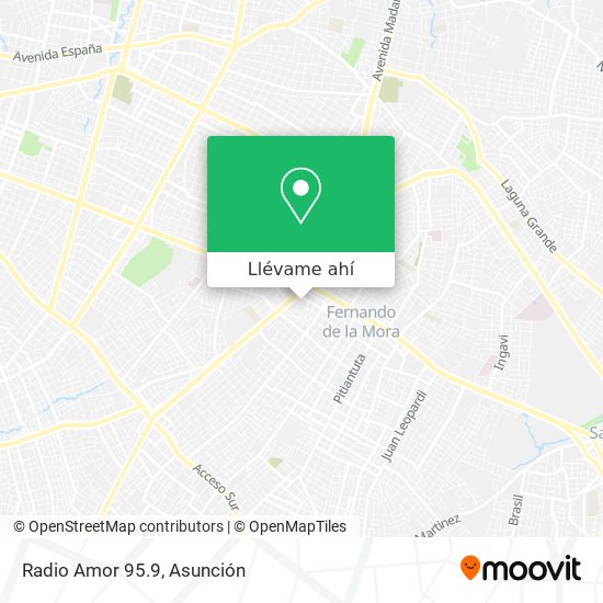 Mapa de Radio Amor 95.9