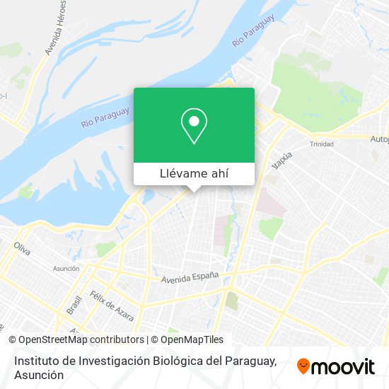 Mapa de Instituto de Investigación Biológica del Paraguay