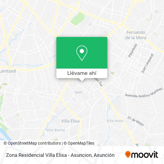Mapa de Zona Residencial Villa Elisa - Asuncion