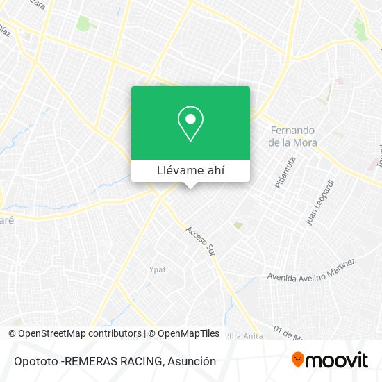Mapa de Opototo -REMERAS RACING