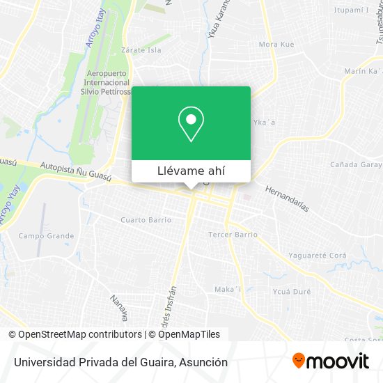 Mapa de Universidad Privada del Guaira