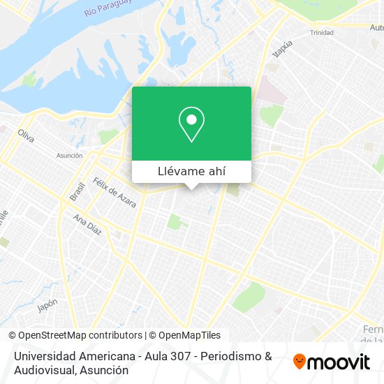 Mapa de Universidad Americana - Aula 307 -  Periodismo & Audiovisual