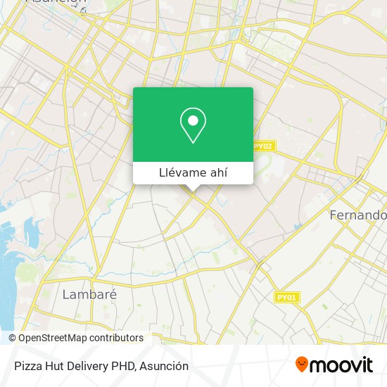 Mapa de Pizza Hut Delivery PHD