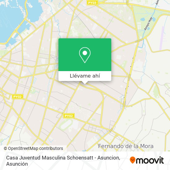 Mapa de Casa Juventud Masculina Schoensatt - Asuncion