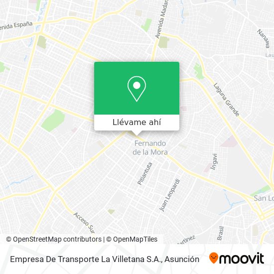 Mapa de Empresa De Transporte La Villetana S.A.