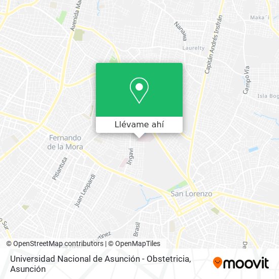 Mapa de Universidad Nacional de Asunción - Obstetricia