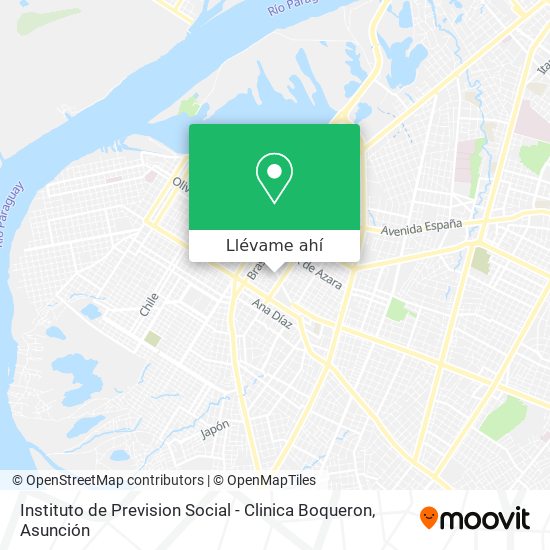 Mapa de Instituto de Prevision Social - Clinica Boqueron