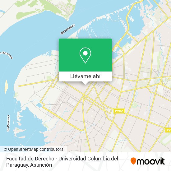Mapa de Facultad de Derecho - Universidad  Columbia del Paraguay