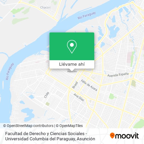 Mapa de Facultad de Derecho y Ciencias Sociales - Universidad Columbia del Paraguay