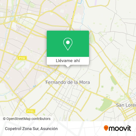 Mapa de Copetrol Zona Sur