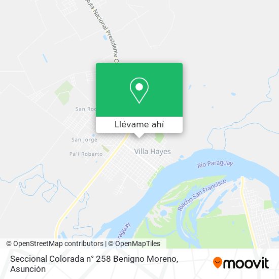 Mapa de Seccional Colorada n° 258 Benigno Moreno