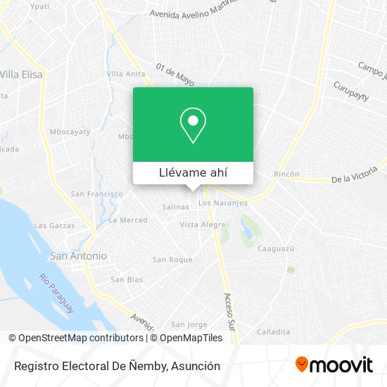 Mapa de Registro Electoral De Ñemby
