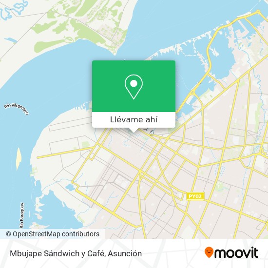Mapa de Mbujape Sándwich y Café