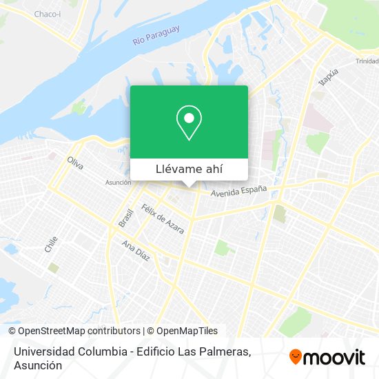 Mapa de Universidad Columbia - Edificio Las Palmeras