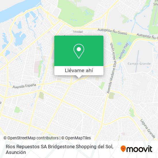 Mapa de Rios Repuestos SA Bridgestone Shopping del Sol