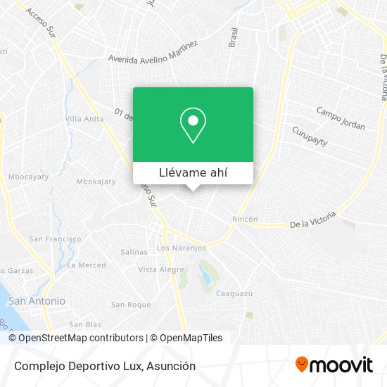 Mapa de Complejo Deportivo Lux