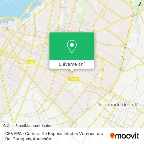 Mapa de CEVEPA - Camara De Especialidades Veterinarias Del Paraguay