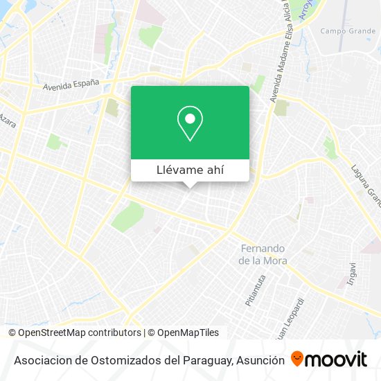 Mapa de Asociacion de Ostomizados del Paraguay