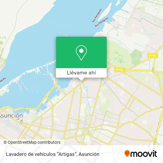 Mapa de Lavadero de vehículos “Artigas“