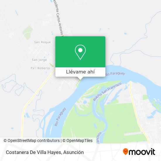 Mapa de Costanera De Villa Hayes