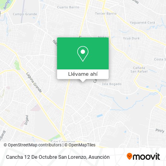 Mapa de Cancha 12 De Octubre San Lorenzo