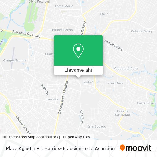 Mapa de Plaza Agustin Pio Barrios- Fraccion Leoz
