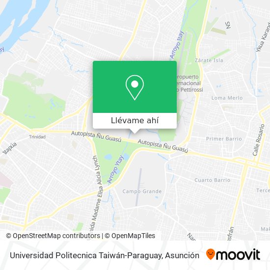 Mapa de Universidad Politecnica Taiwán-Paraguay