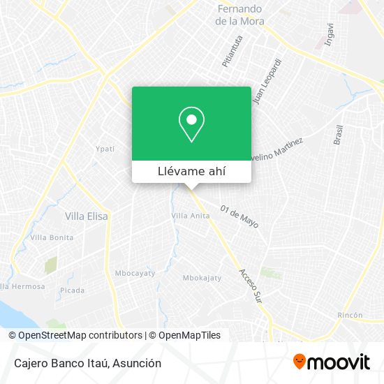 Mapa de Cajero Banco Itaú