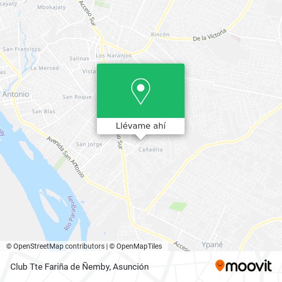 Mapa de Club Tte Fariña de Ñemby
