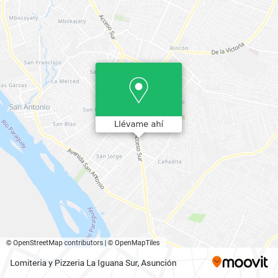 Mapa de Lomiteria y Pizzeria La Iguana Sur