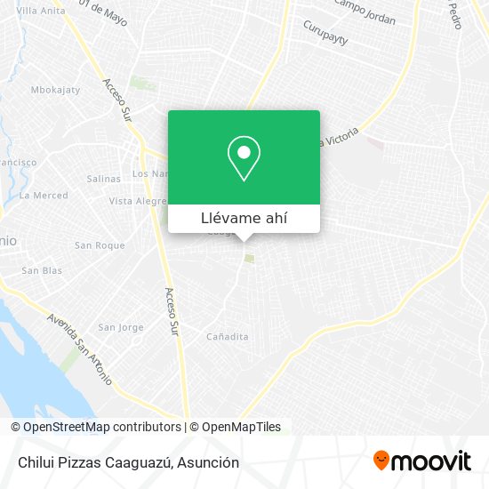 Mapa de Chilui Pizzas Caaguazú
