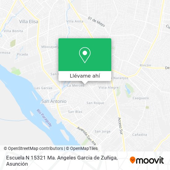 Mapa de Escuela N 15321 Ma. Angeles Garcia de Zuñiga