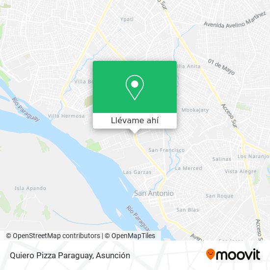 Mapa de Quiero Pizza Paraguay