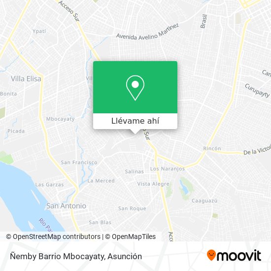 Mapa de Ñemby Barrio Mbocayaty