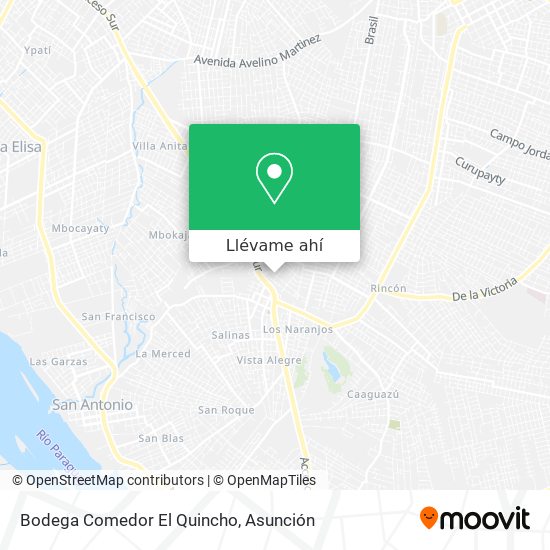 Mapa de Bodega Comedor El Quincho