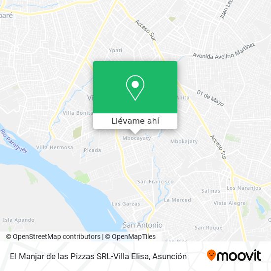 Mapa de El Manjar de las Pizzas SRL-Villa Elisa
