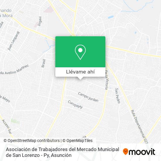 Mapa de Asociación de Trabajadores del Mercado Municipal de San Lorenzo - Py