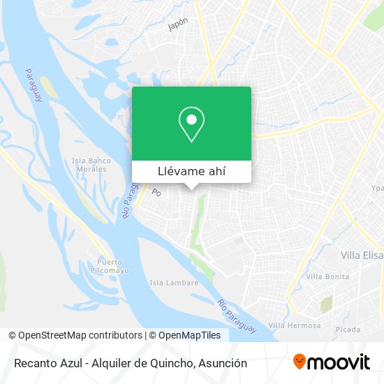 Mapa de Recanto Azul - Alquiler de Quincho