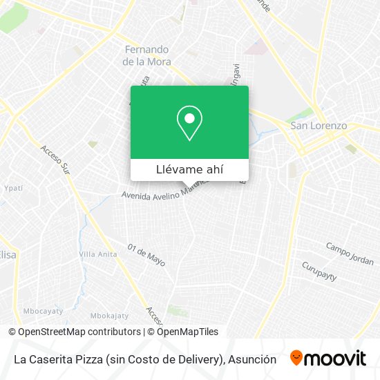 Mapa de La Caserita Pizza (sin Costo de Delivery)