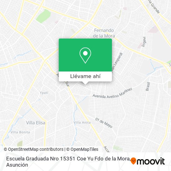 Mapa de Escuela Graduada Nro 15351 Coe Yu Fdo de la Mora