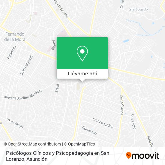 Mapa de Psicólogos Clínicos y Psicopedagogia en San Lorenzo