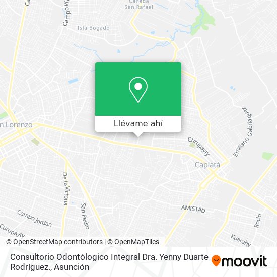 Mapa de Consultorio Odontólogico Integral Dra. Yenny Duarte Rodríguez.