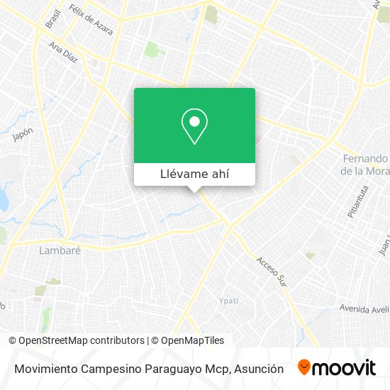 Mapa de Movimiento Campesino Paraguayo Mcp