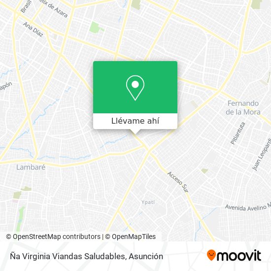 Mapa de Ña Virginia Viandas Saludables