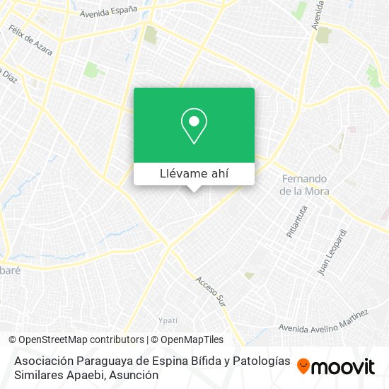 Mapa de Asociación Paraguaya de Espina Bífida y Patologías Similares Apaebi