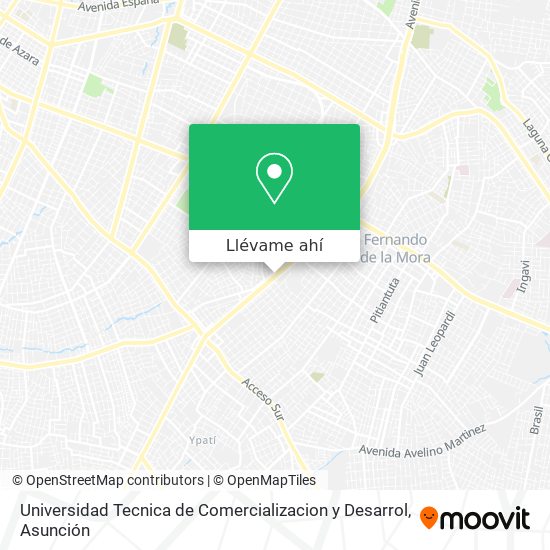 Mapa de Universidad Tecnica de Comercializacion y Desarrol