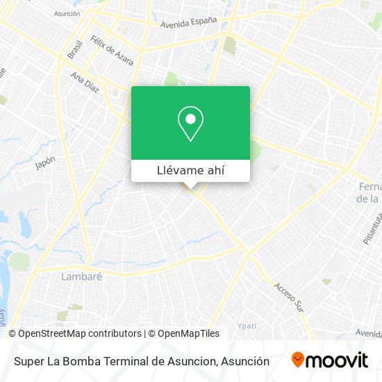 Mapa de Super La Bomba Terminal de Asuncion